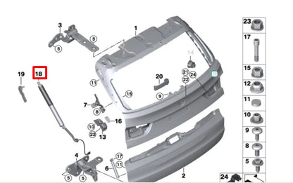 NEW BMW X5 F15 F85 M REAR TAILGATE LEFT SPINDLE DRIVE 51247294469 ORIGINAL