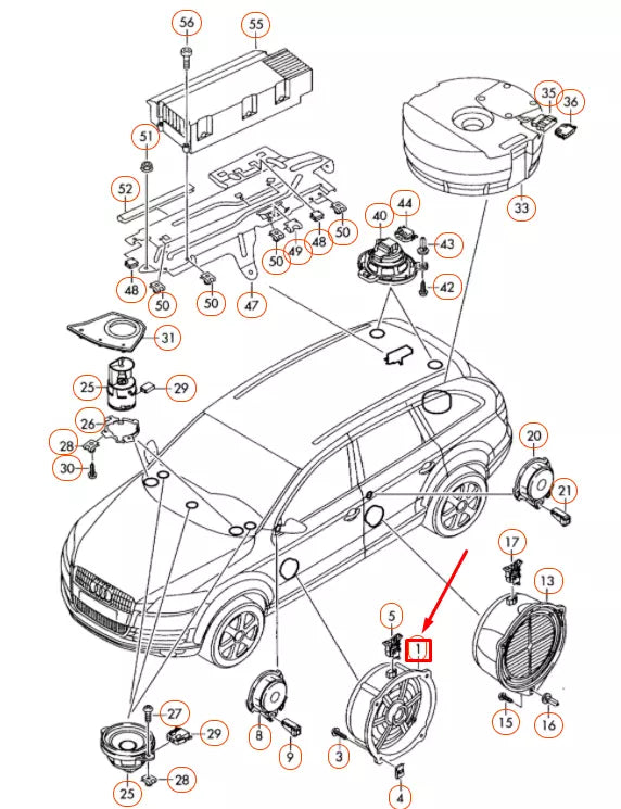 NEW AUDI Q7 4L FRONT DOOR MID-RANGE BASS SPEAKER 4L0035415A