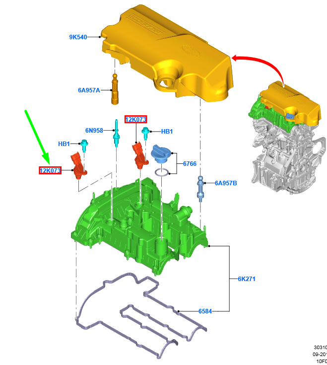 new ford mondeo mk5 camshaft position sensor cm51-12k073-bb 1844719 original