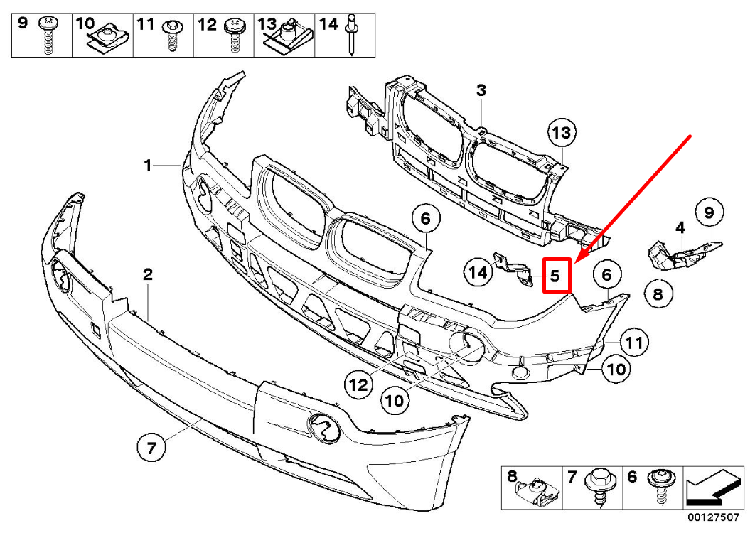 new bmw x3 e83 front left lateral bumper bracket 51113404661 3404661 original
