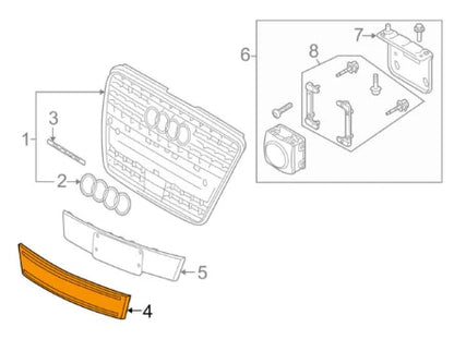 NEW AUDI Q7 4L FRONT BUMPER LICENSE PLATE FILLER GLOSSY 4L0807287A T94 ORIGINAL