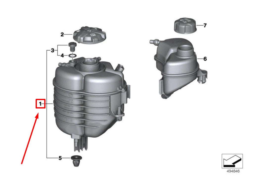 NEW BMW 3 G20, G28 EXPANSION TANK 8610652 17138610652 ORIGINAL
