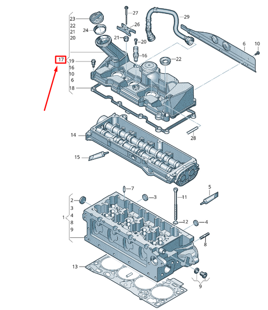 new vw transporter vi t6 cylinder head cover 04l103469j original