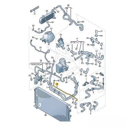 NEW VOLKSWAGEN CRAFTER SZ LEFT RADIATOR COOLANT HOSE 2E0122447H