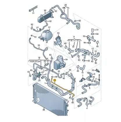 NEW VOLKSWAGEN CRAFTER SZ LEFT RADIATOR COOLANT HOSE 2E0122447H