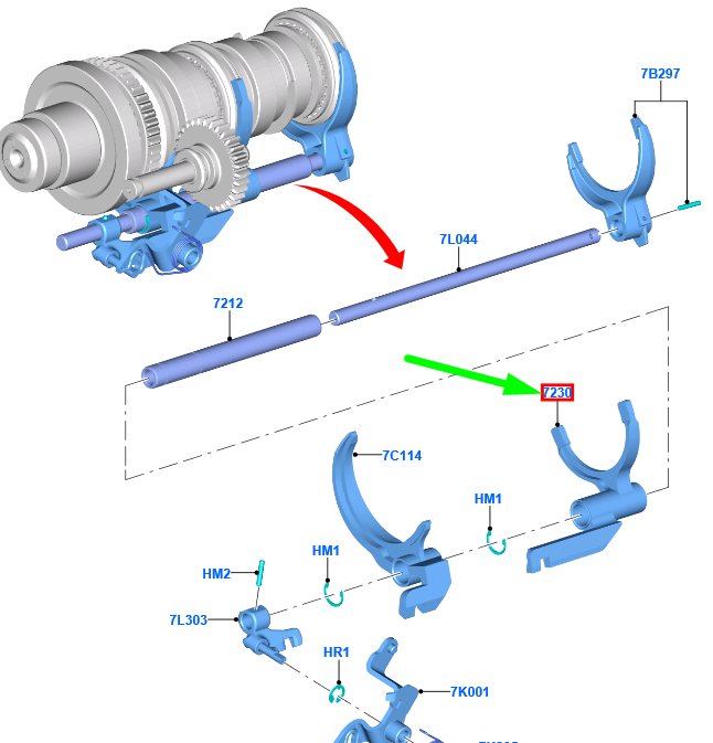 new ford ecosport mk2 3rd and 4th speed fork 98wt-7k491-ca 1867646 original