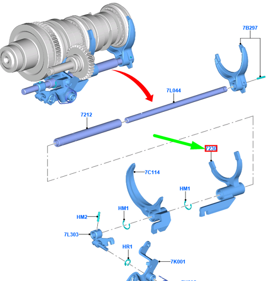 new ford ecosport mk2 3rd and 4th speed fork 98wt-7k491-ca 1867646 original
