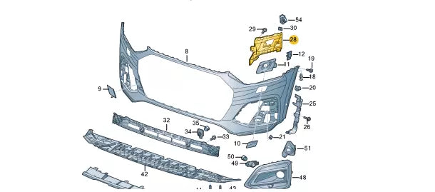 NEW AUDI Q5 FY 80A FRONT BUMPER LEFT CLOSING ELEMENT 80A807095E