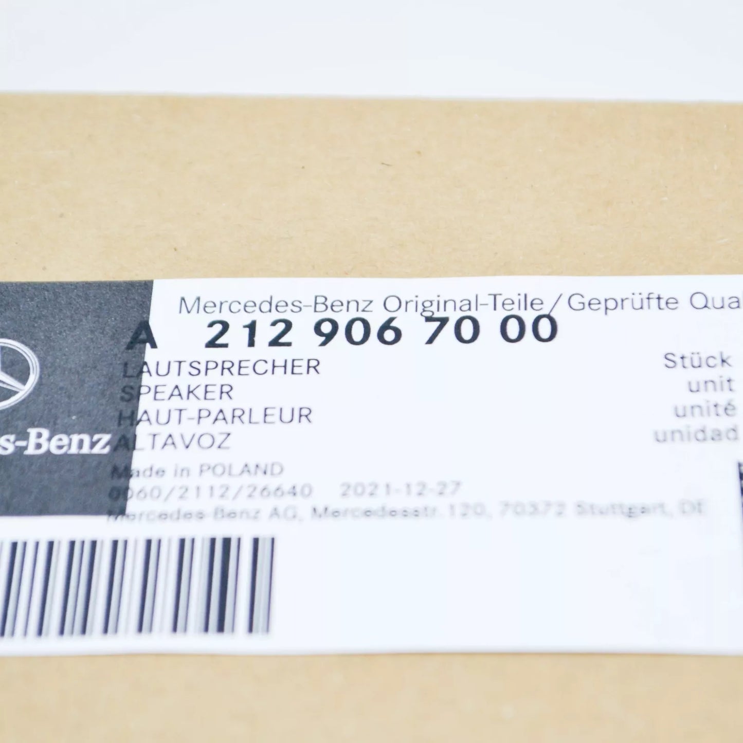 NEW MERCEDES-BENZ E W212 FRONT DOOR LOUDSPEAKER A2129067000