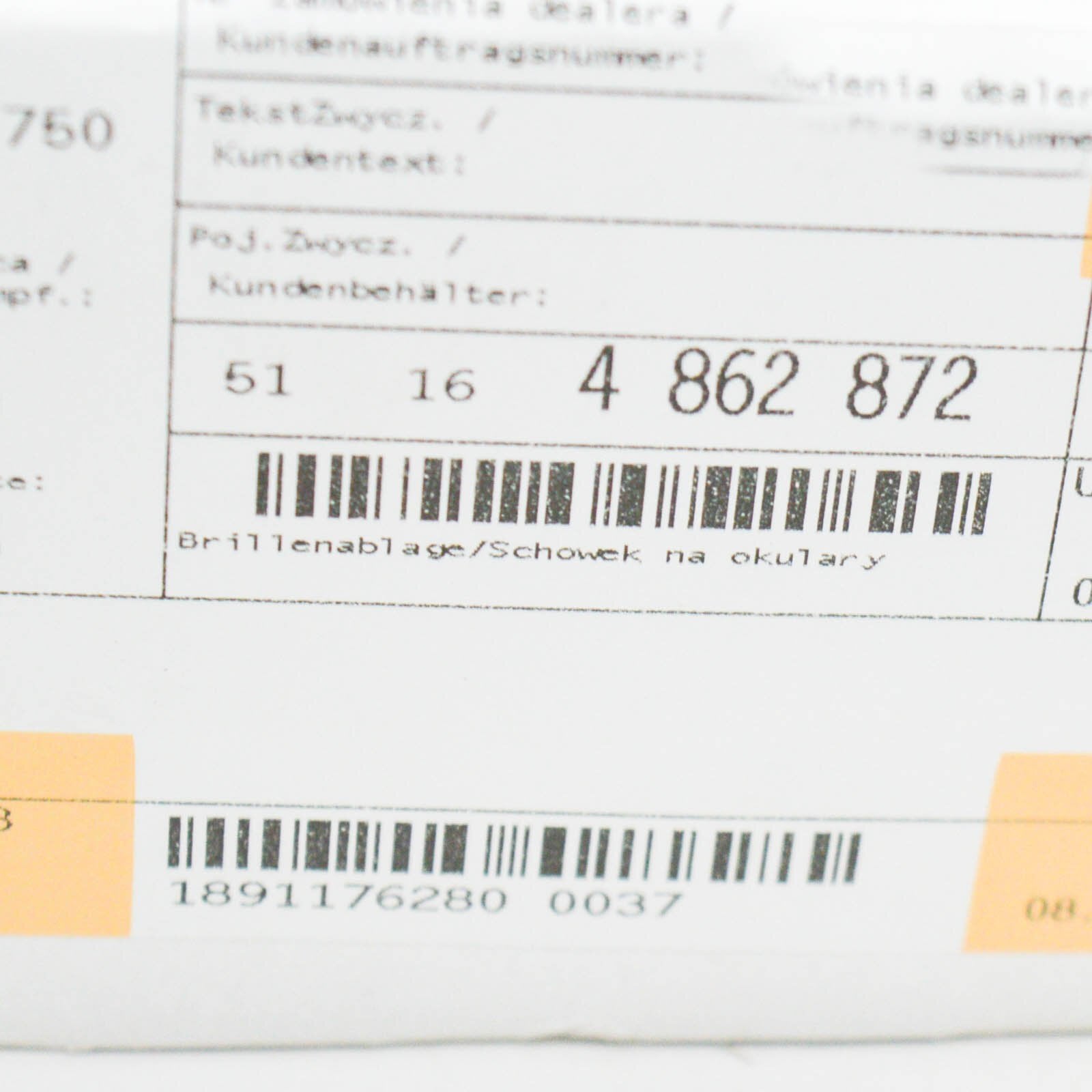 new bmw 3 e90 grey roof case tray for glasses 51164862872 original