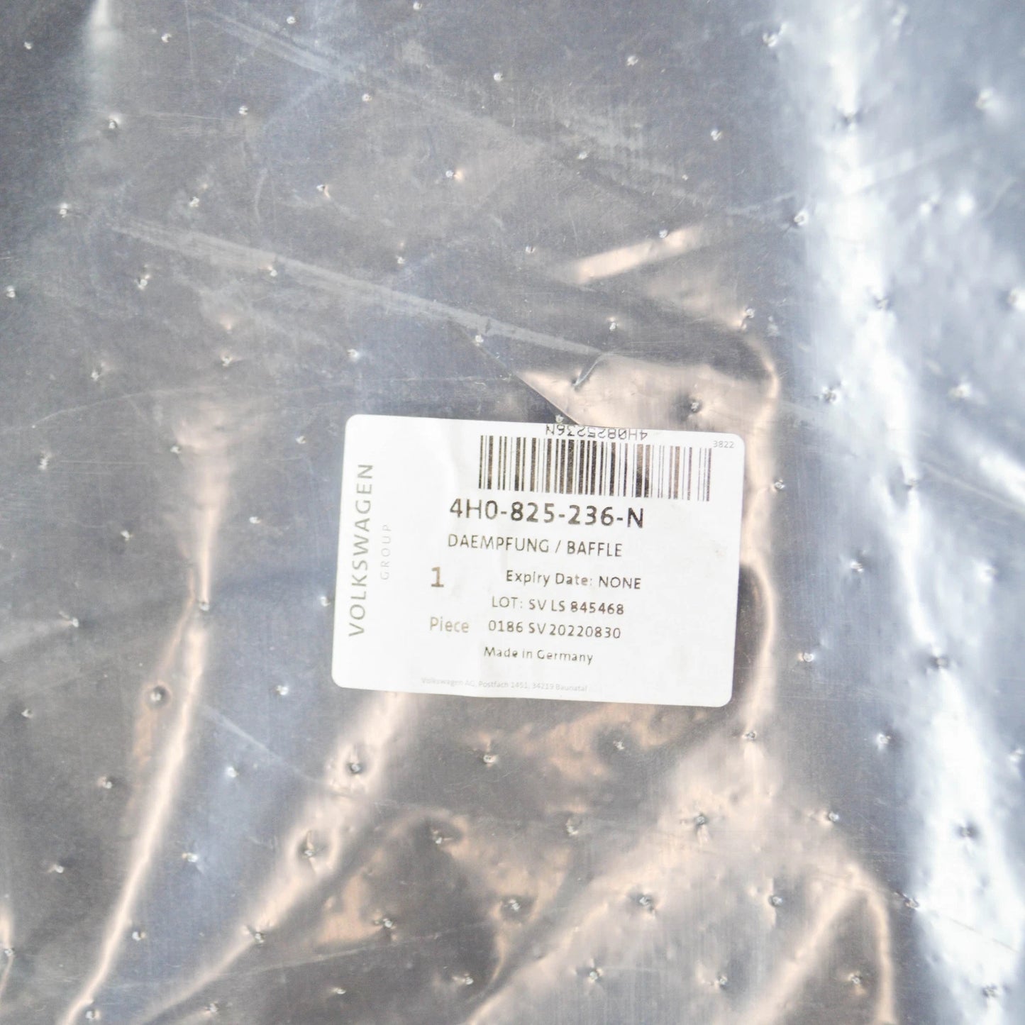 NEW AUDI A8 D4 FRONT REARWARD RADIATOR SUPPORT SPLASH SHIELD 4H0825236N ORIGINAL