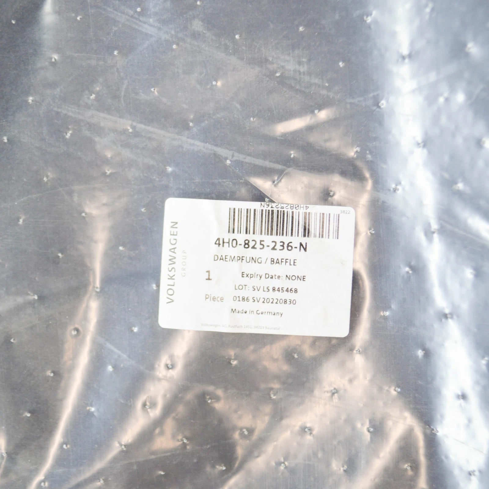 NEW AUDI A8 D4 FRONT REARWARD RADIATOR SUPPORT SPLASH SHIELD 4H0825236N ORIGINAL