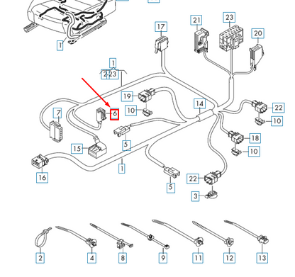 new vw passat b8 front seat adjustment flat contact housing 8w0971636 original