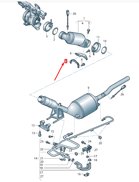NEW VW TRANSPORTER VI T6 CATALYTIC CONVERTER BRACKET 7H0253128C ORIGINAL