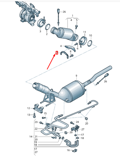 NEW VW TRANSPORTER VI T6 CATALYTIC CONVERTER BRACKET 7H0253128C ORIGINAL