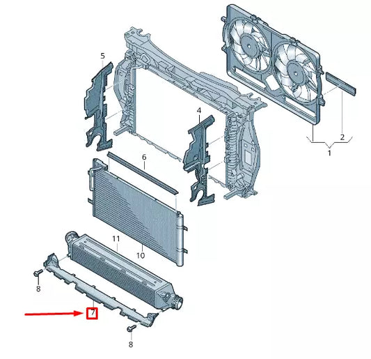 NEW AUDI RSQ3 8U LOWER ENGINE RADIATOR AIR GUIDE 8U0121329A