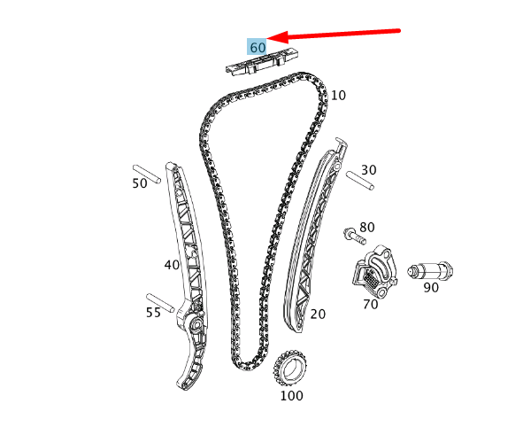 NEW MERCEDES-BENZ A W176 UPPER CHAIN SLIDING RAIL A2700521300 ORIGINAL