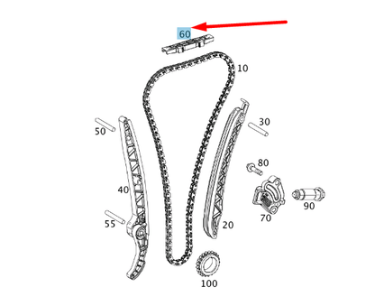 NEW MERCEDES-BENZ A W176 UPPER CHAIN SLIDING RAIL A2700521300 ORIGINAL