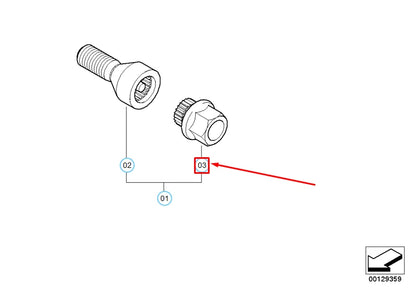 NEW BMW 1 E81 WHEEL BOLT ADAPTER WITH CODE 36136762340 6762340 ORIGINAL