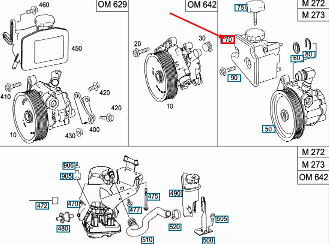 NEW MERCEDES-BENZ ML W164 POWER STEERING PUMP TANK A0004602583 ORIGINAL
