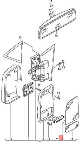 new volkswagen crafter 2f front right door mirror glass lhd 2e1857588 original