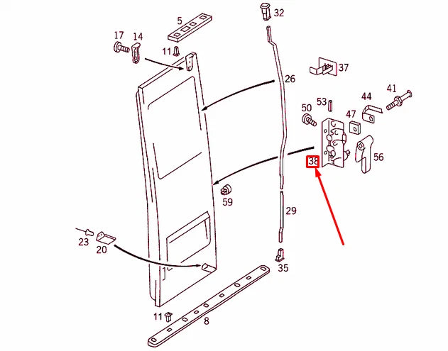 NEW MERCEDES-BENZ SPRINTER 903 REAR PANEL DOOR LOCK A9017400135 ORIGINAL