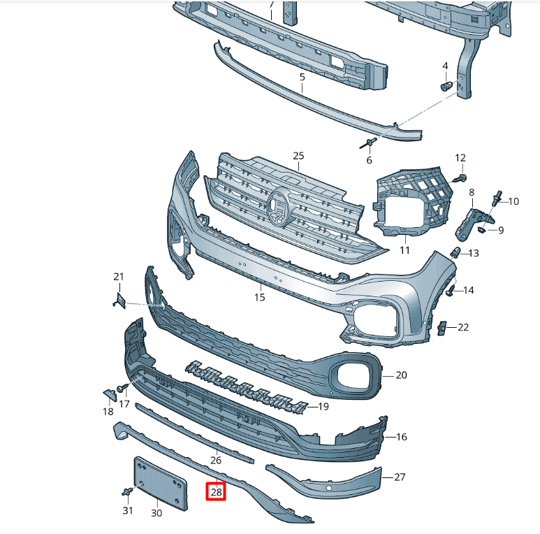 new volkswagen t-cross c11 front bumper lower trim 2gm8063332uc original