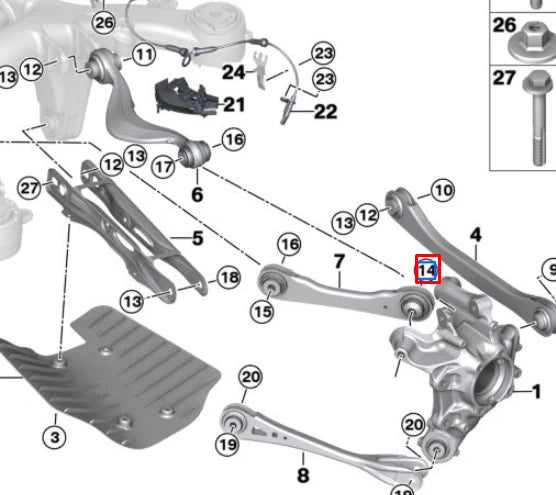 NEW BMW M5 F90 REAR AXLE SUPPORT HEX BOLT 33306861944 6861944 ORIGINAL