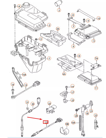 NEW AUDI A6 C6 FRONT CATALYST LAMBDA PROBE CYLINDERS 1-3 07L906262K ORIGINAL