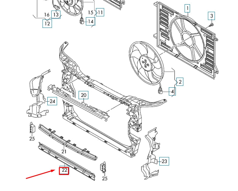 NEW AUDI Q5 FY RADIATOR SUPPORT LOWER AIR GUIDE 80A121345G