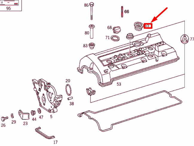 NEW MERCEDES-BENZ C W202 CYLINDER HEAD COVER GASKET A1040160980 ORIGINAL