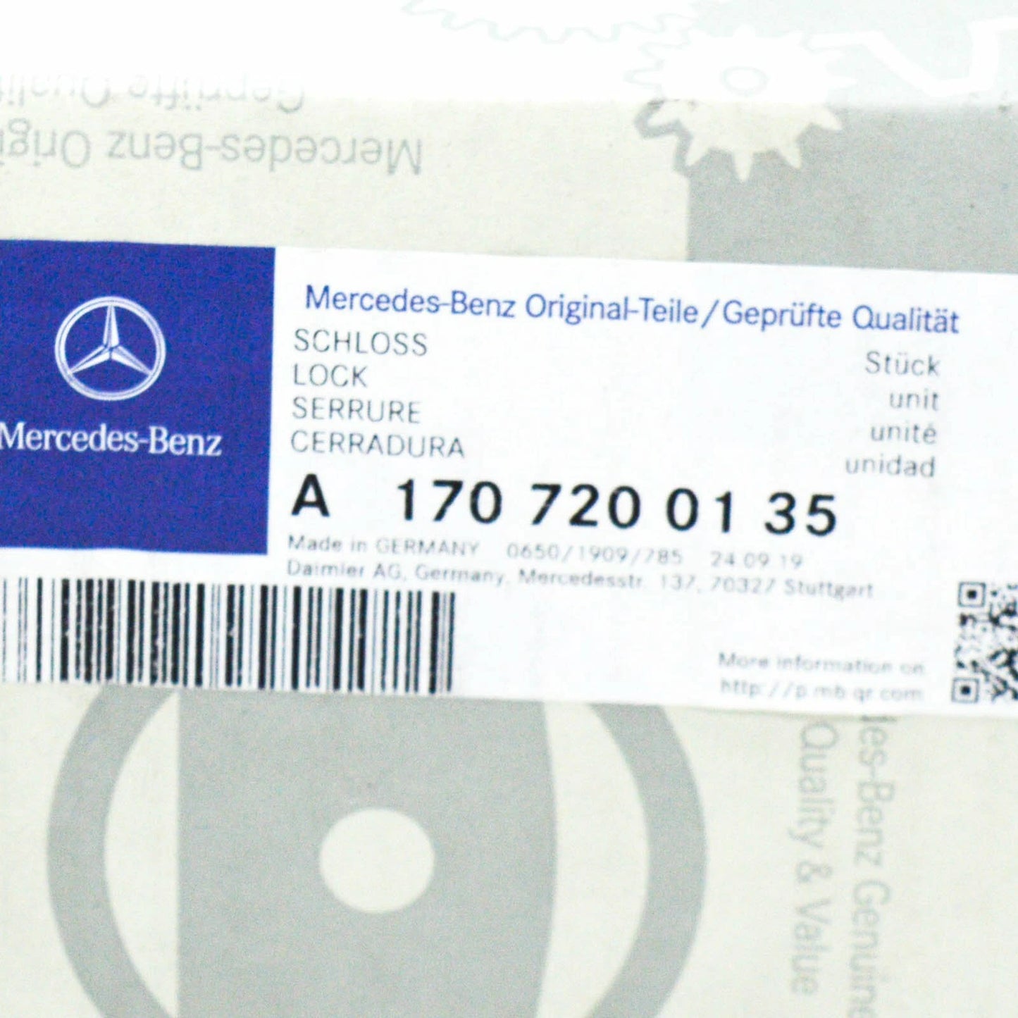 NEW MERCEDES-BENZ SLK R170 FRONT LEFT DOOR LOCK LHD A1707200135