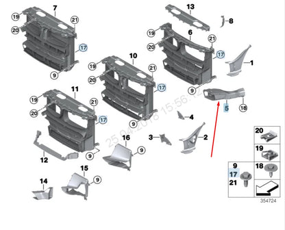 NEW BMW X5 F15 M FRONT LEFT BRAKE AIR DUCT 51748055209 8055209 2015 ORIGINAL