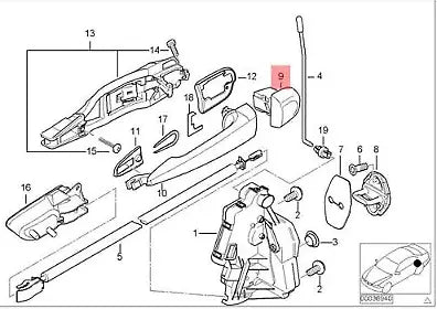 NEW BMW 3 E46 REAR LEFT KEY HOLE COVER 51218241401 ORIGINAL