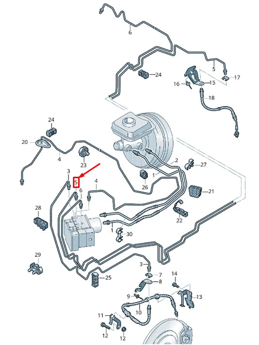NEW VW TOUAREG CR BRAKE PIPE FROM HYDRAULICS TO BRAKE HOSE 4M4614725K