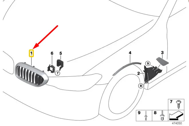 NEW BMW 5 G30 M SPORT FRONT LEFT KIDNEY GRILLE 51137390863 7390863 ORIGINAL