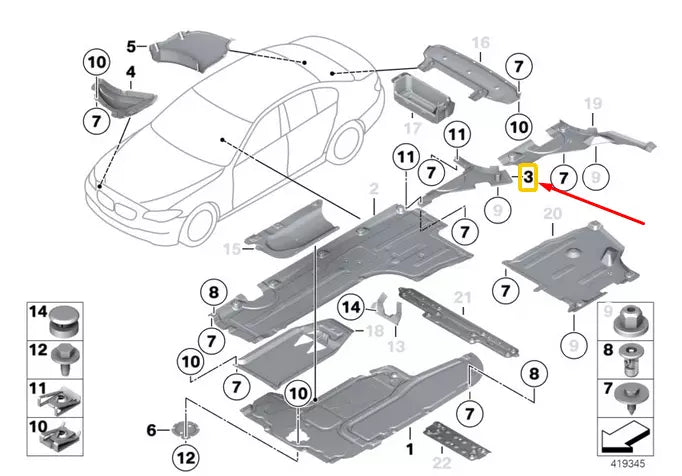 NEW BMW 5 F10 UNDERFLOOR COATING RIGHT TANK COVERING 51757312832 ORIGINAL