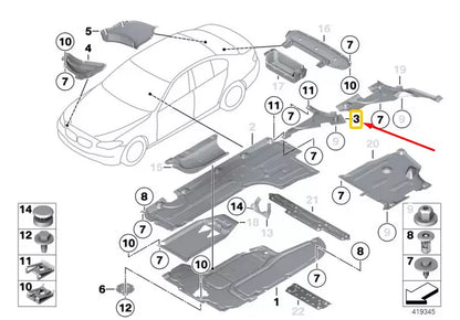 NEW BMW 5 F10 UNDERFLOOR COATING RIGHT TANK COVERING 51757312832 ORIGINAL