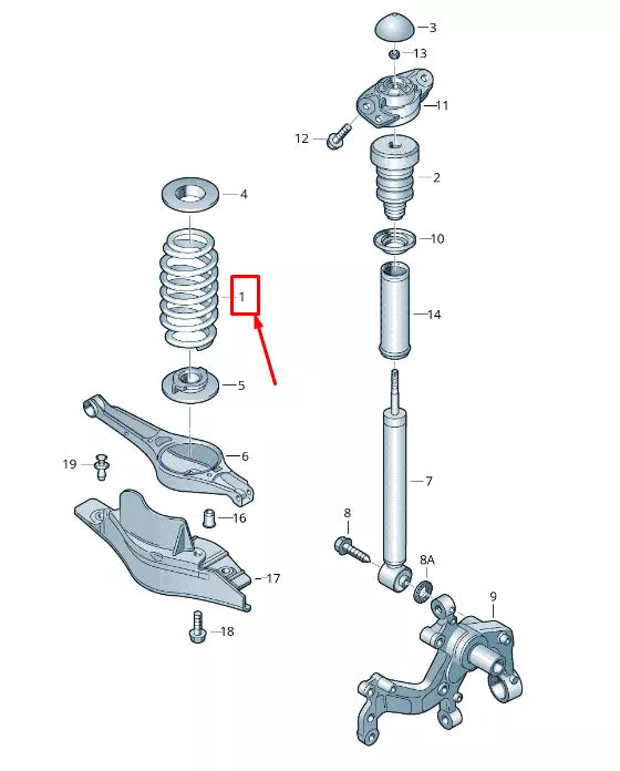NEW VW GOLF VI 5K MK6 REAR COIL SPRING 1K0511115BE ORIGINAL