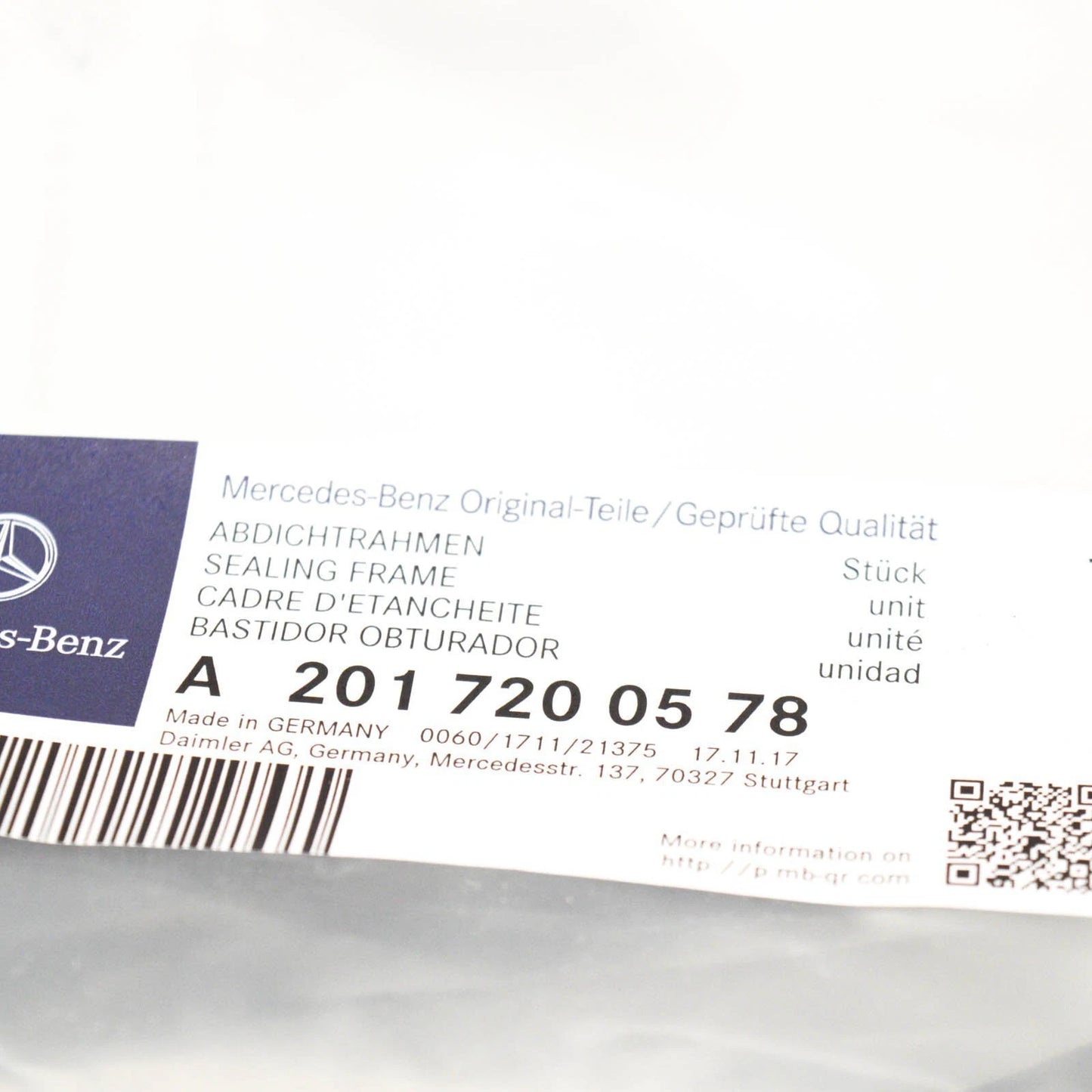 NEW MERCEDES-BENZ 190 W201 FRONT LEFT DOOR WEATHERSTRIP A2017200578