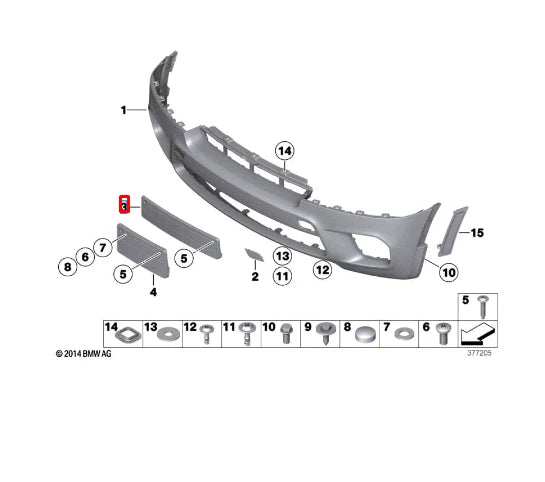 NEW BMW X5 E70 M FRONT BUMPER LICENSE NUMBER HOLDER 51118048682 8048682 ORIGINAL