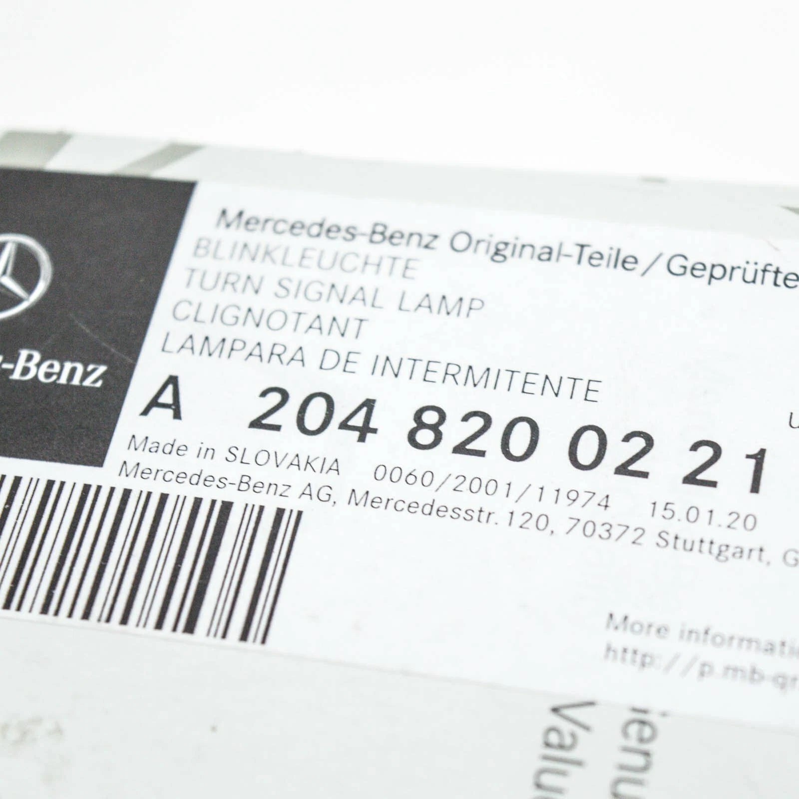 NEW MB C-CLASS W204 FRONT BUMPER RIGHT MARKER LIGHT A2048200221 ORIGINAL