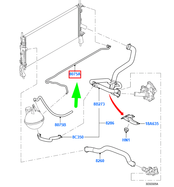 new ford transit mk3 cooling system overflow hose cc11-8c012-ab 1750262 original