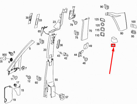 NEW MERCEDES-BENZ VITO W639 D-PILLAR RIGHT COVER A63963100087D43 ORIGINAL