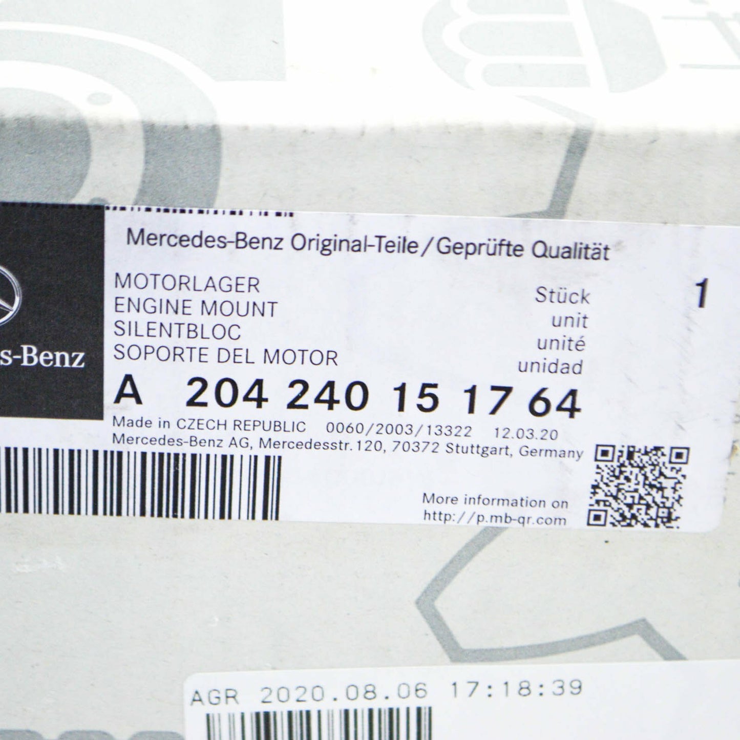 new mercedes-benz c-class w204 front engine mount a204240151764 original
