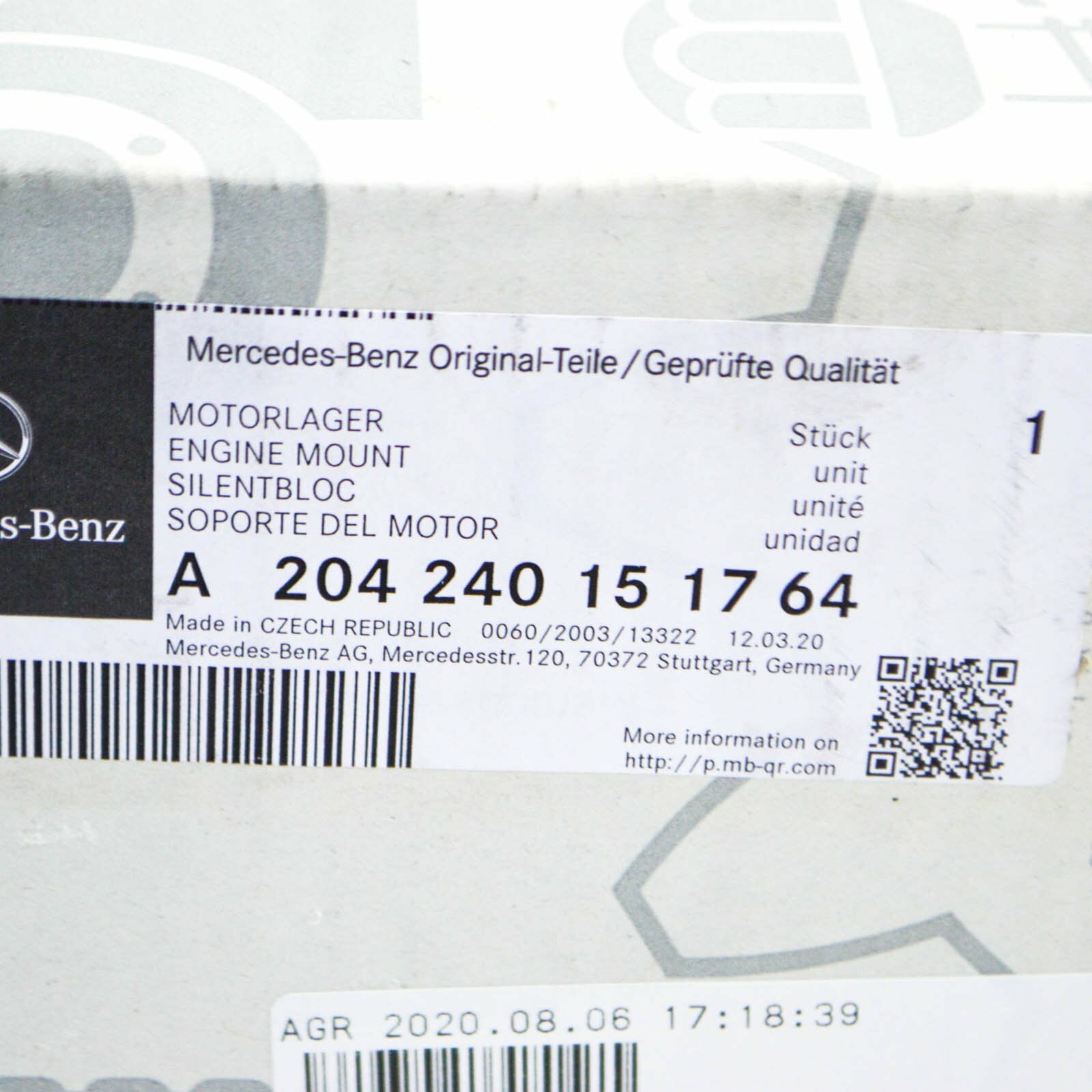 new mercedes-benz c-class w204 front engine mount a204240151764 original