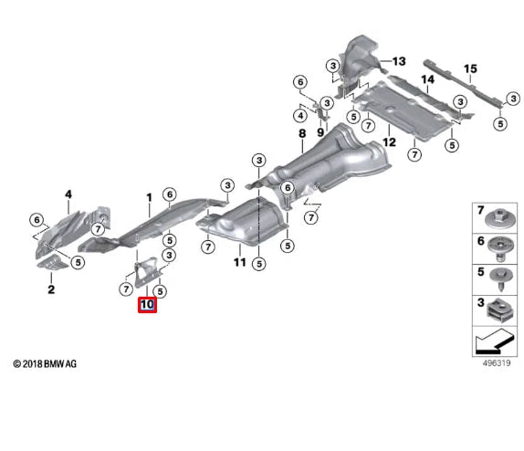 NEW BMW X3 G01 CENTER RIGHT HEAT INSULATION 51487394752 ORIGINAL