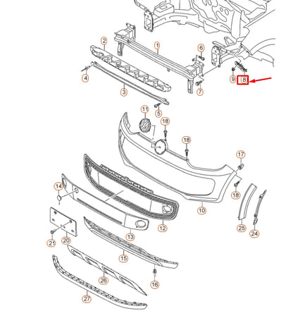 NEW VOLKSWAGEN UP FRONT RIGHT BUMPER GUIDE PROFILE 1S0807184A ORIGINAL