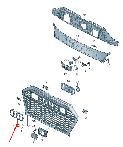 NEW AUDI RS7 SPORTBACK 4K8 FRONT RADIATOR GRILLE BADGE 4K88536052ZZ ORIGINAL