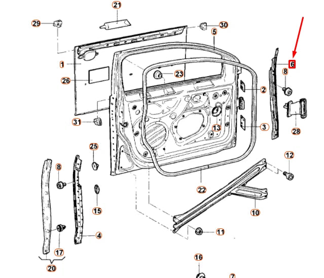 NEW VW JETTA A5 FRONT LEFT FORWARD DOOR SEAL RETAINING RAIL 1K5831307J ORIGINAL